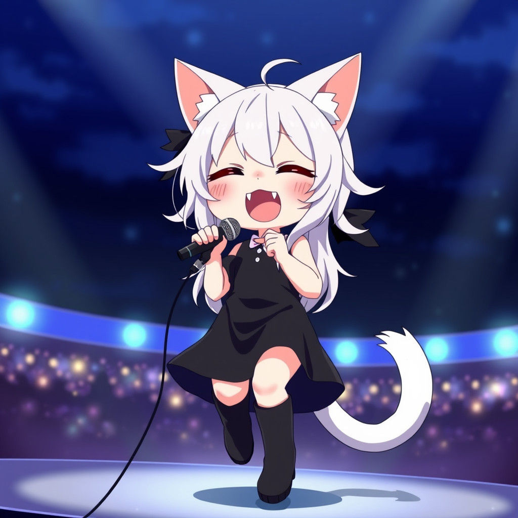 Anime Concert Star Catgirl Shines Bright
