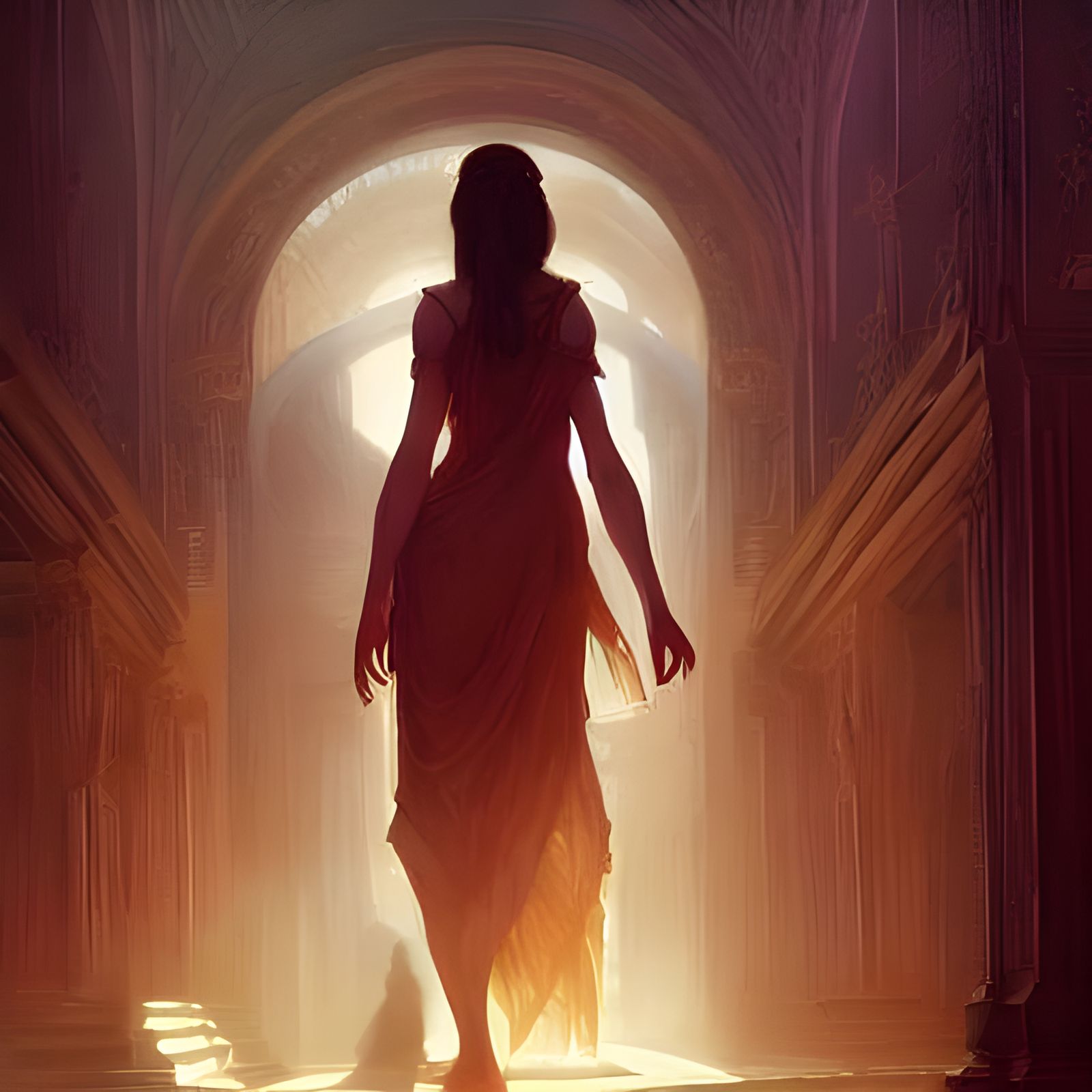 Ethereal Dance of Shimmering Veils in Vibrant, Detailed Fant...