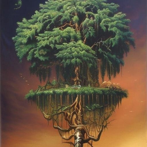 Fractal Tree of Eternal Wisdom in Vibrant Colors