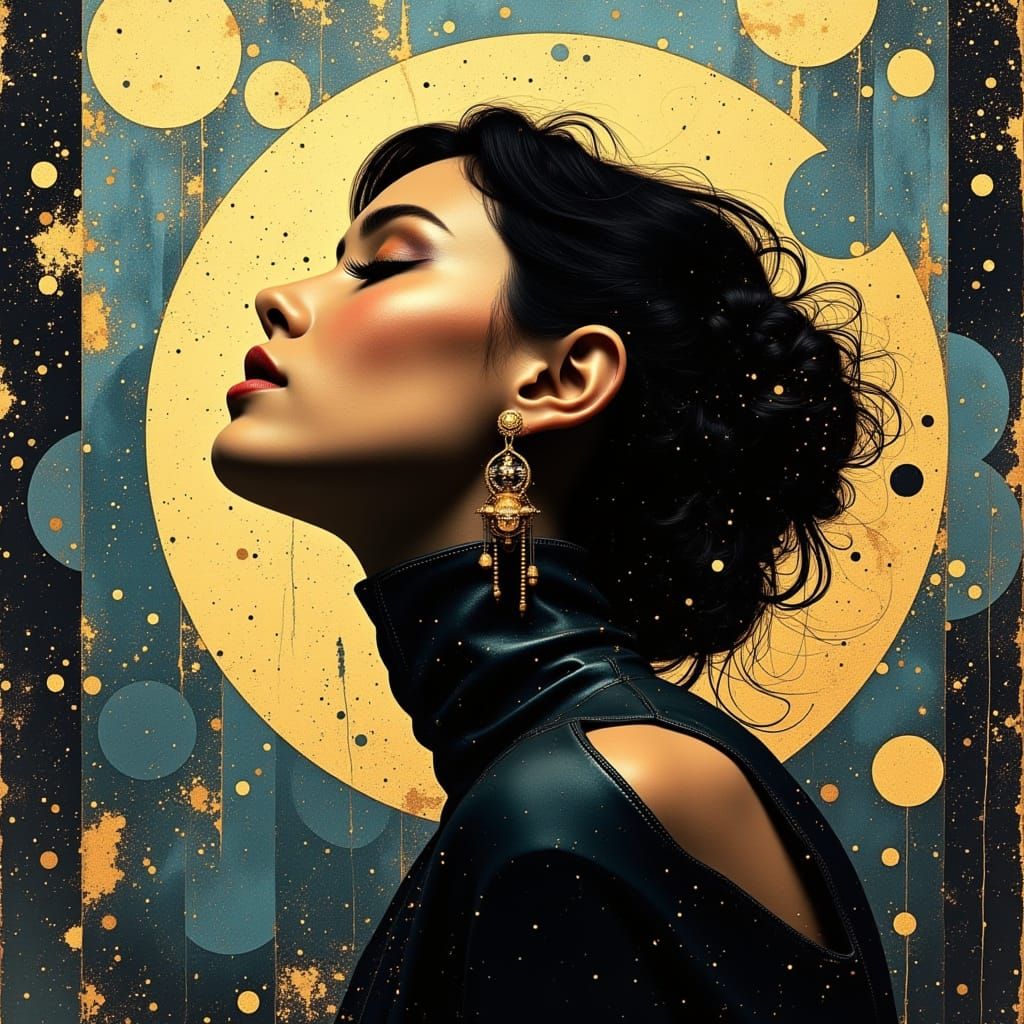 Retro-Futuristic Science Fiction Goddess in Ecstasy