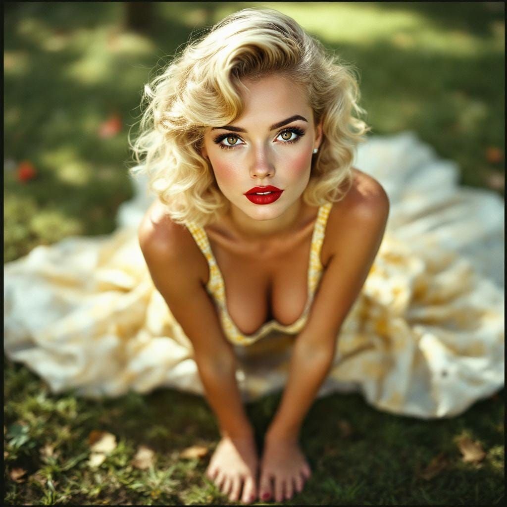 Glitch Art Pin-Up with Photographic Distortion