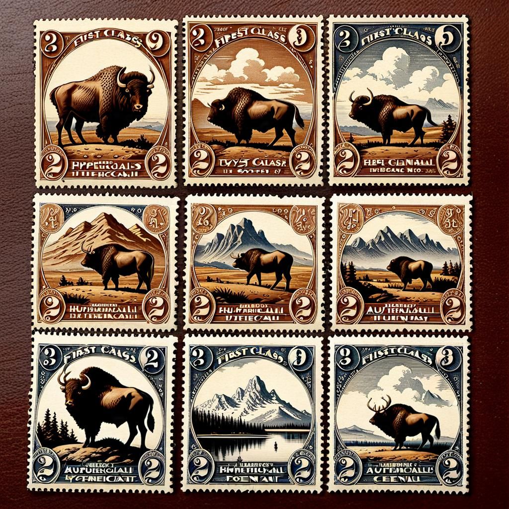 Vintage Postal Stamps as 19th Century Fine Art