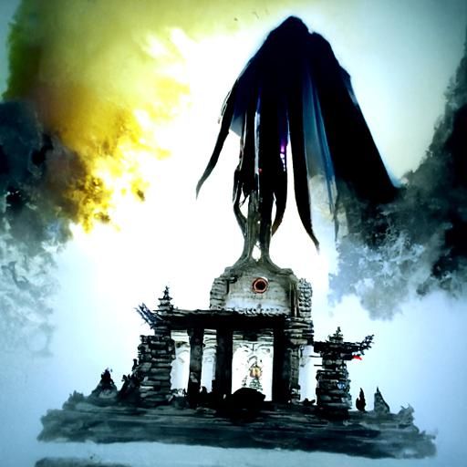 Surreal Goddess Temple in a Dark Fantasy Aesthetic