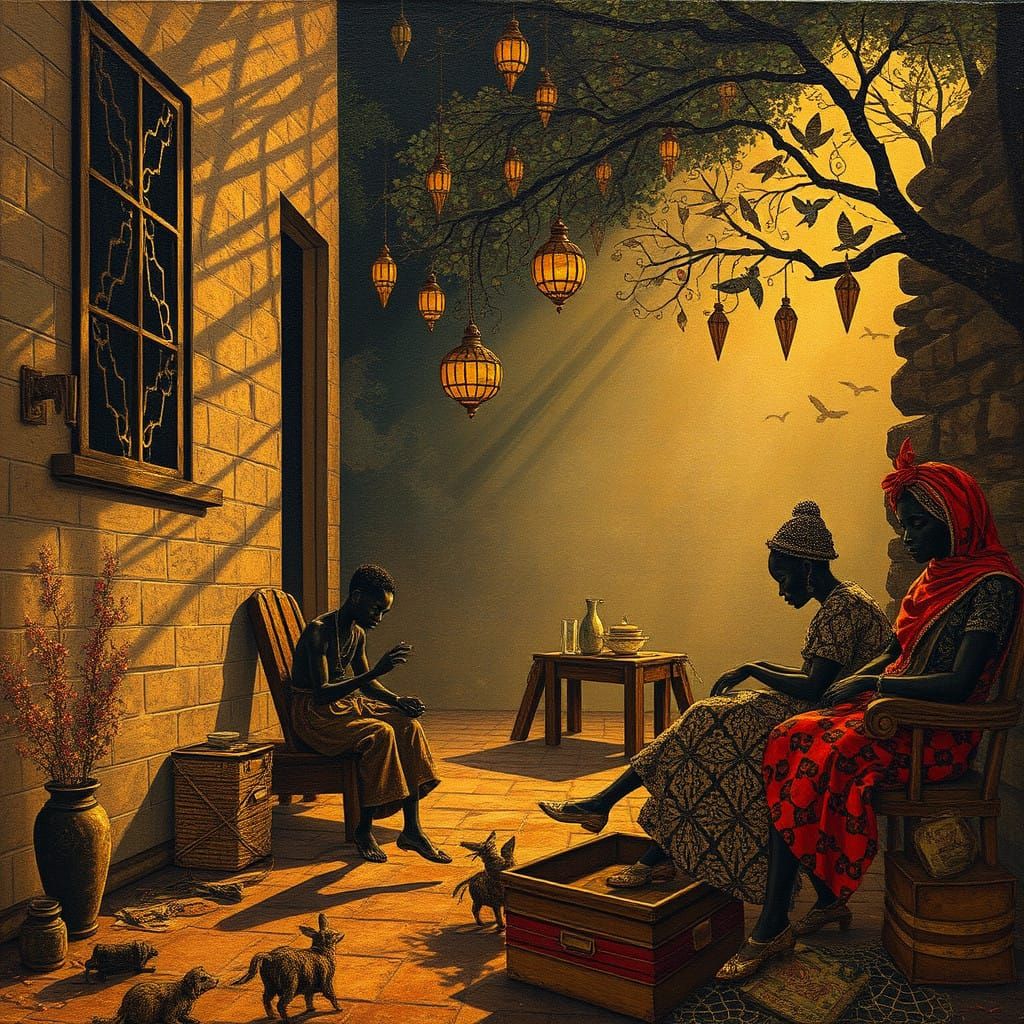 Dreamlike Everyday Scenes in Art Nouveau Style