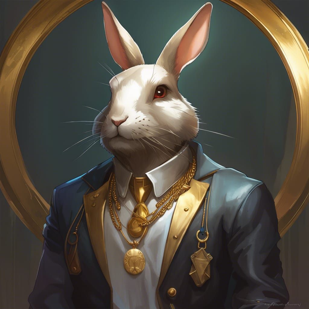 Elegant Rabbit in Triadic Colors