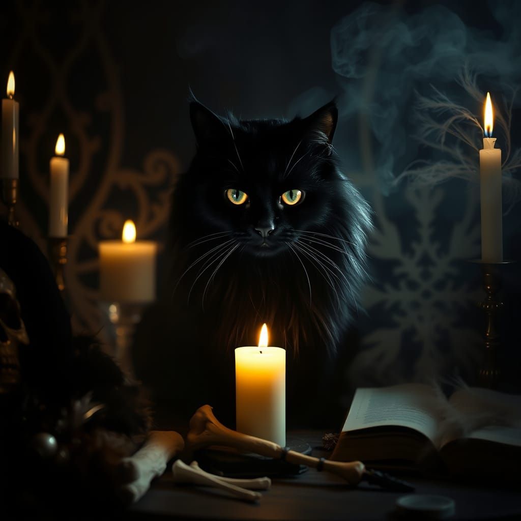 Mysterious Voodoo Feline in Trance