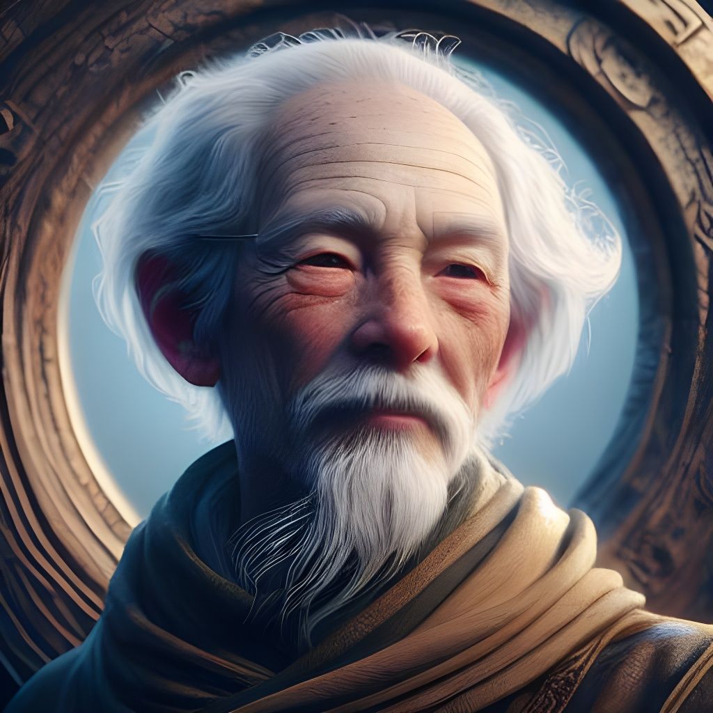 An Ancient Wizard soars amidst an Intricate Web of Runic Ene...