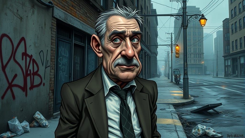 Weathered Man Reminisces on Luxury Past