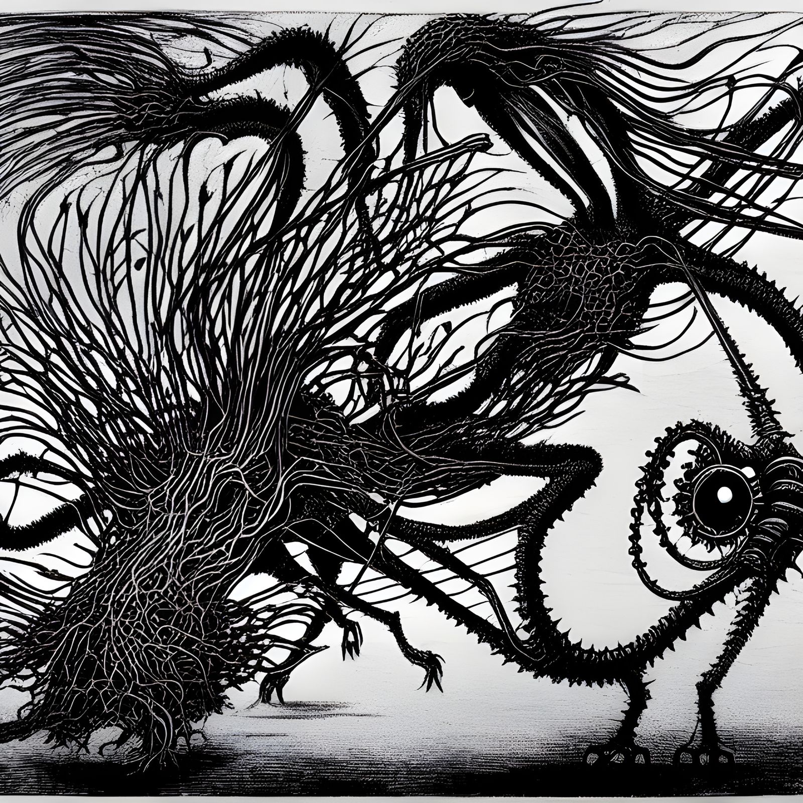 Ethereal Beings Emerge from Surreal Landscape in Intricate E...