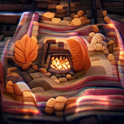 Warmth of Autumn Nights in Richly Textured Illustrations