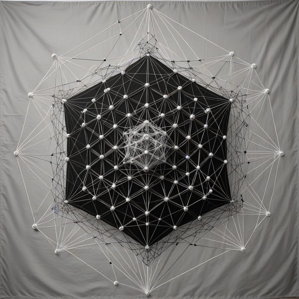 Geometric Tapestry of Interconnected Lines in Stark Contrast