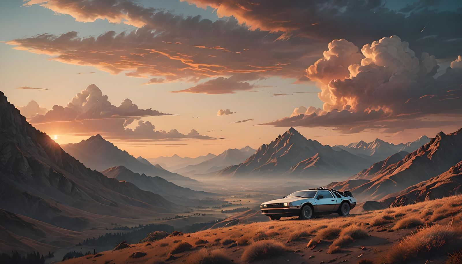 Cinematic Fantasy Background in Soft Pastels and Blues