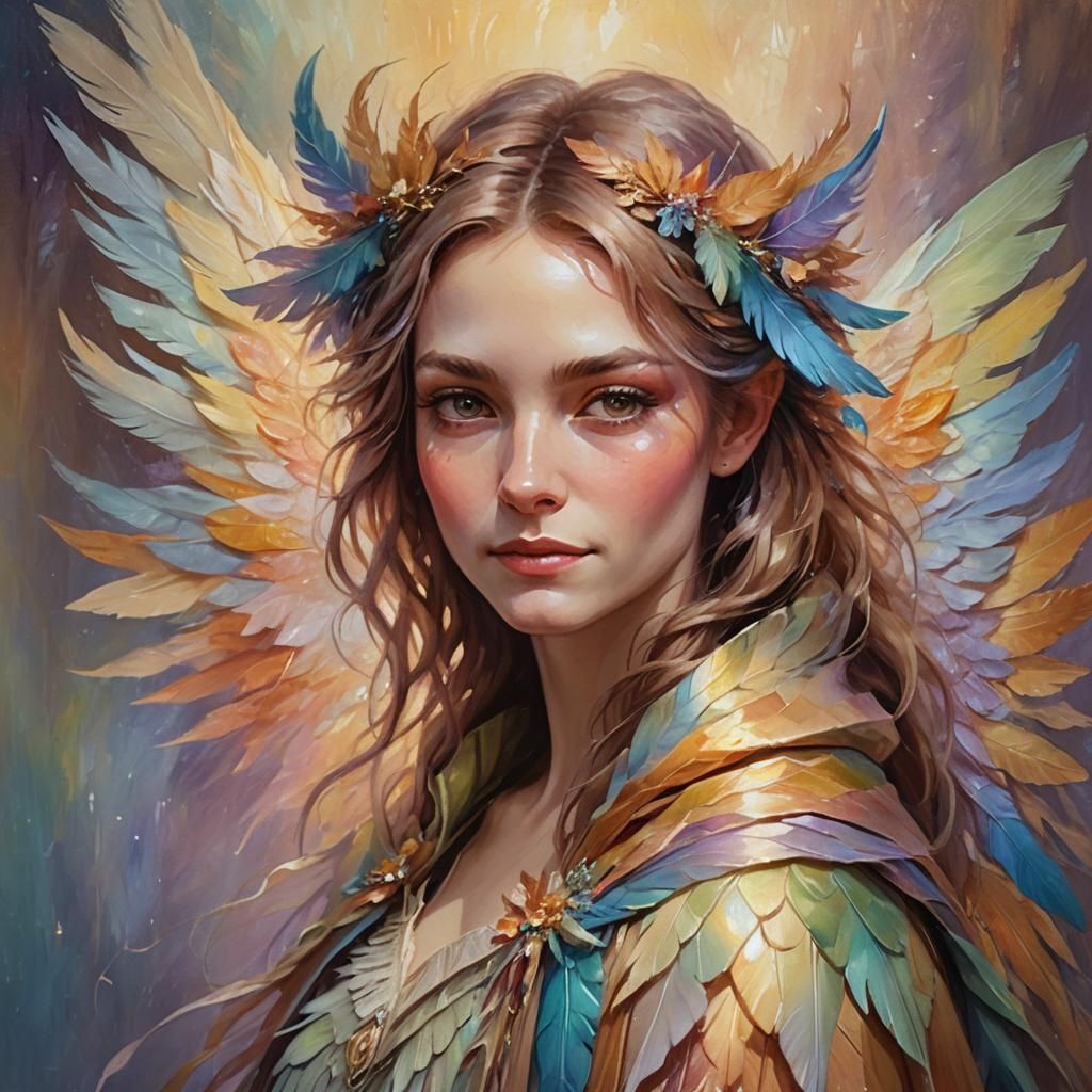 Whimsical Fae Portrait in Oil on Canvas