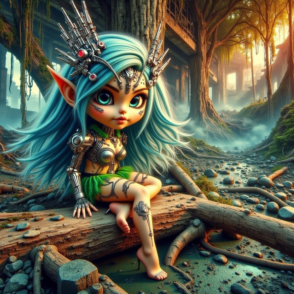 Gothic Cyberpunk Cityscape at Night