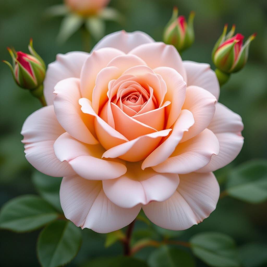 Apricot-Pink Jal Whisper Rose as Oil Painting