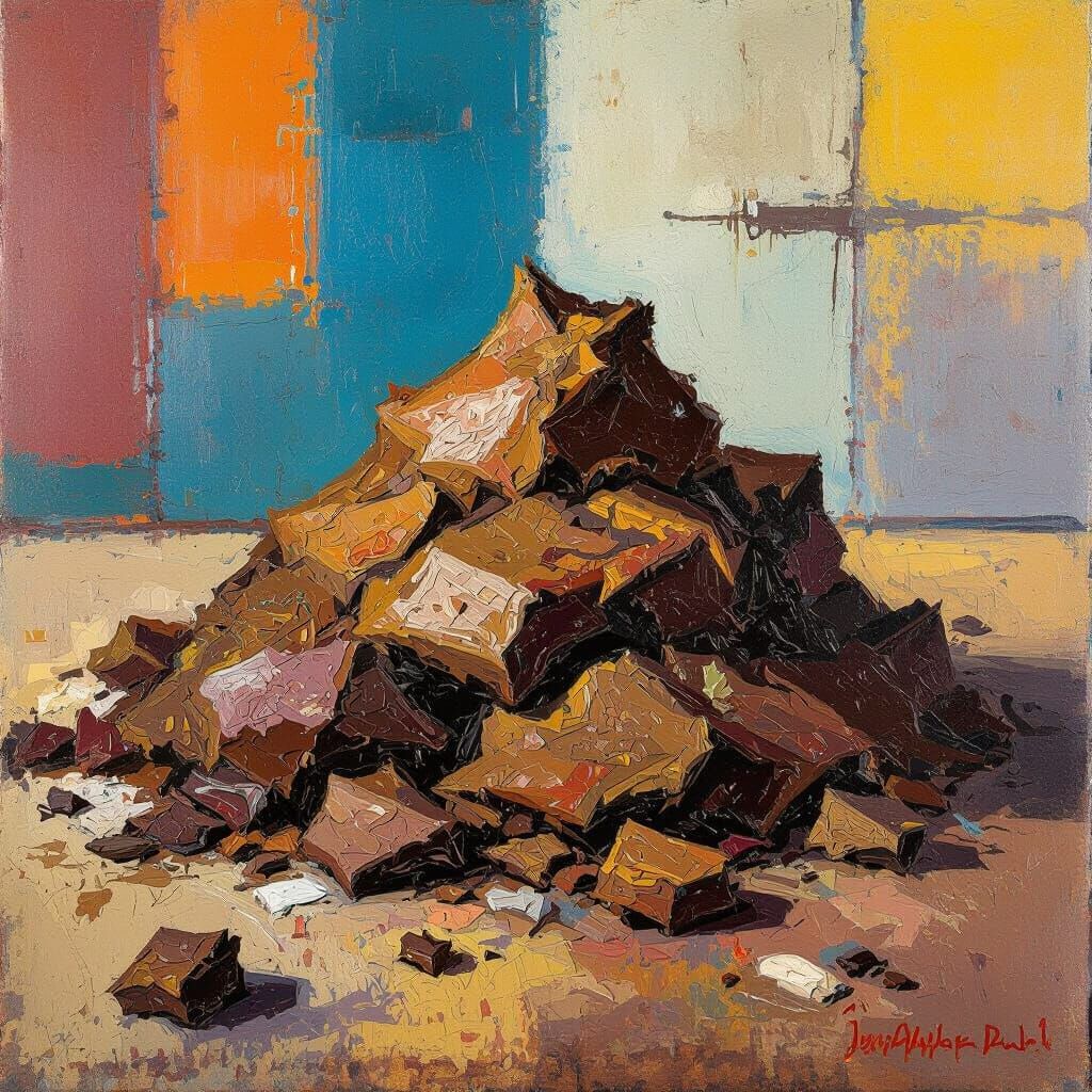 Abstract Art Style Brown Dung Pile