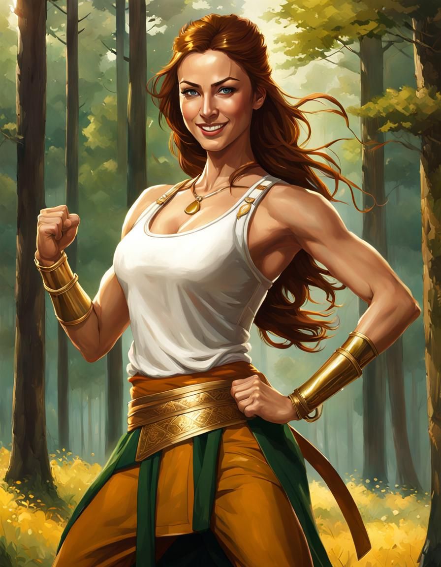 Ethereal Warrior Maiden in Triadic Colors