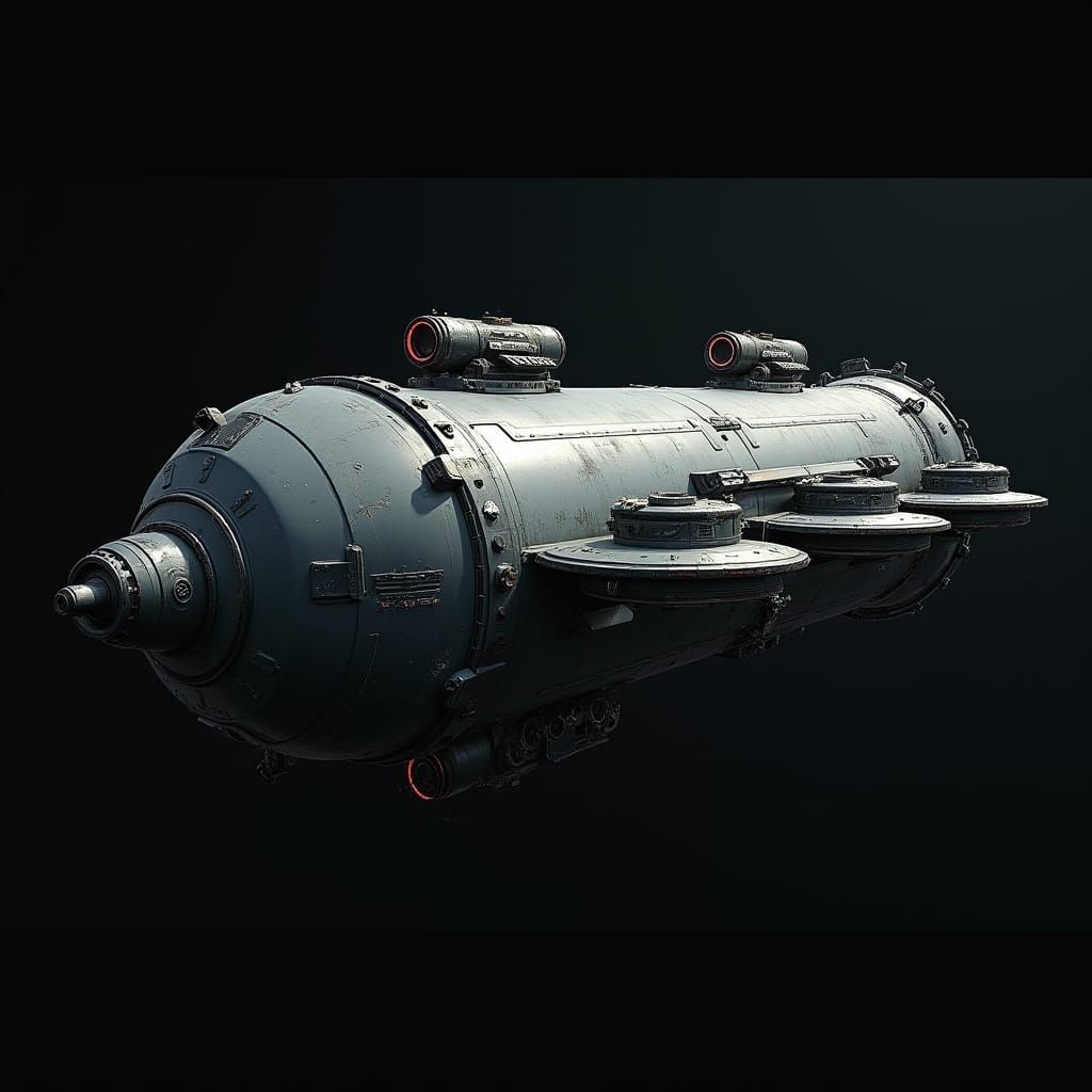 Derelict Spaceship Drifting in Deep Space