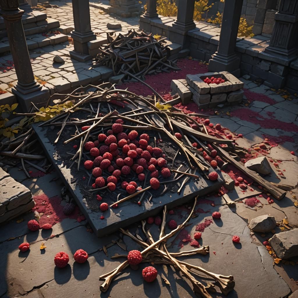 Fantasy Concept Art: Burnt Raspberry on Ancient Ruins
