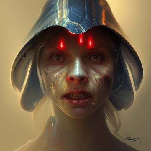 Lightsaber Zombies Portrait in Hyperdetailed Style