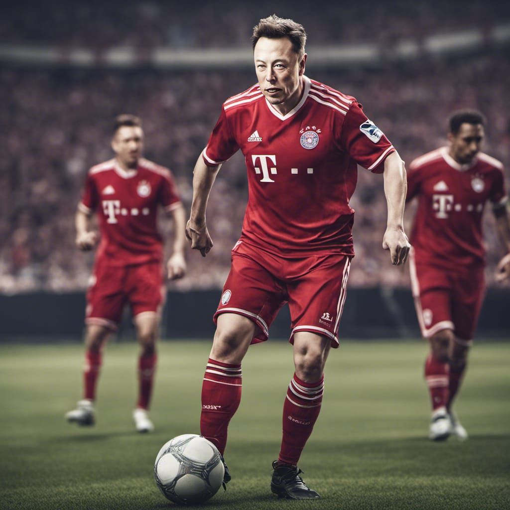 Elon Musk in Bayern Munich Soccer Jersey