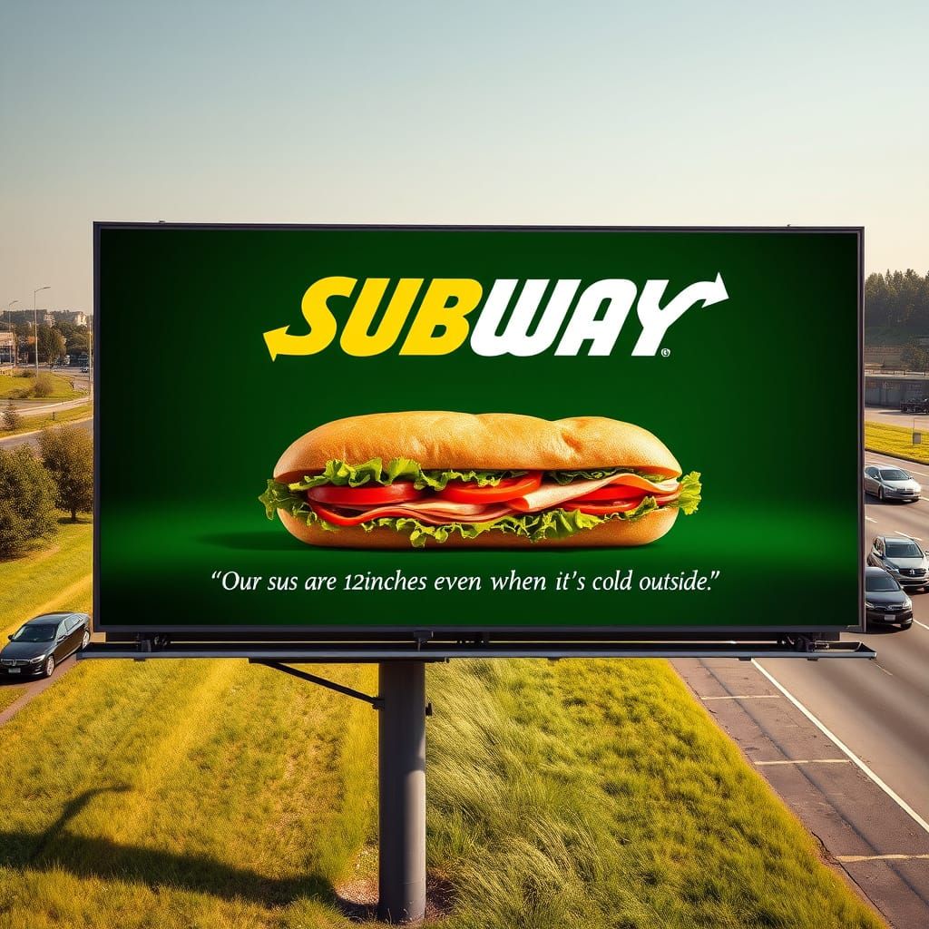 Subway -- Our Subs are 12 inches Even When It's Cold Outside