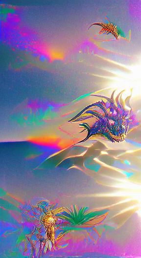 Vibrant Iridescent Landscape Unveiled in Dark Fantasy Realm