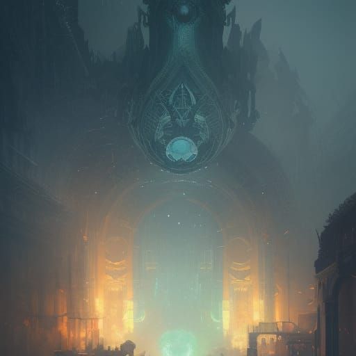 Surreal Landscape Depicts Descent into Darkness