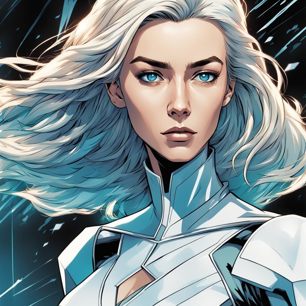 Vanessa Kirby as Emma Frost in Manga-Style Anime Art