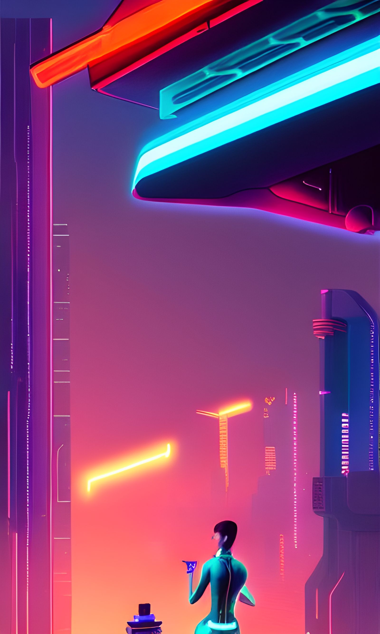 Neon Dreams in Cyberpunk Utopia