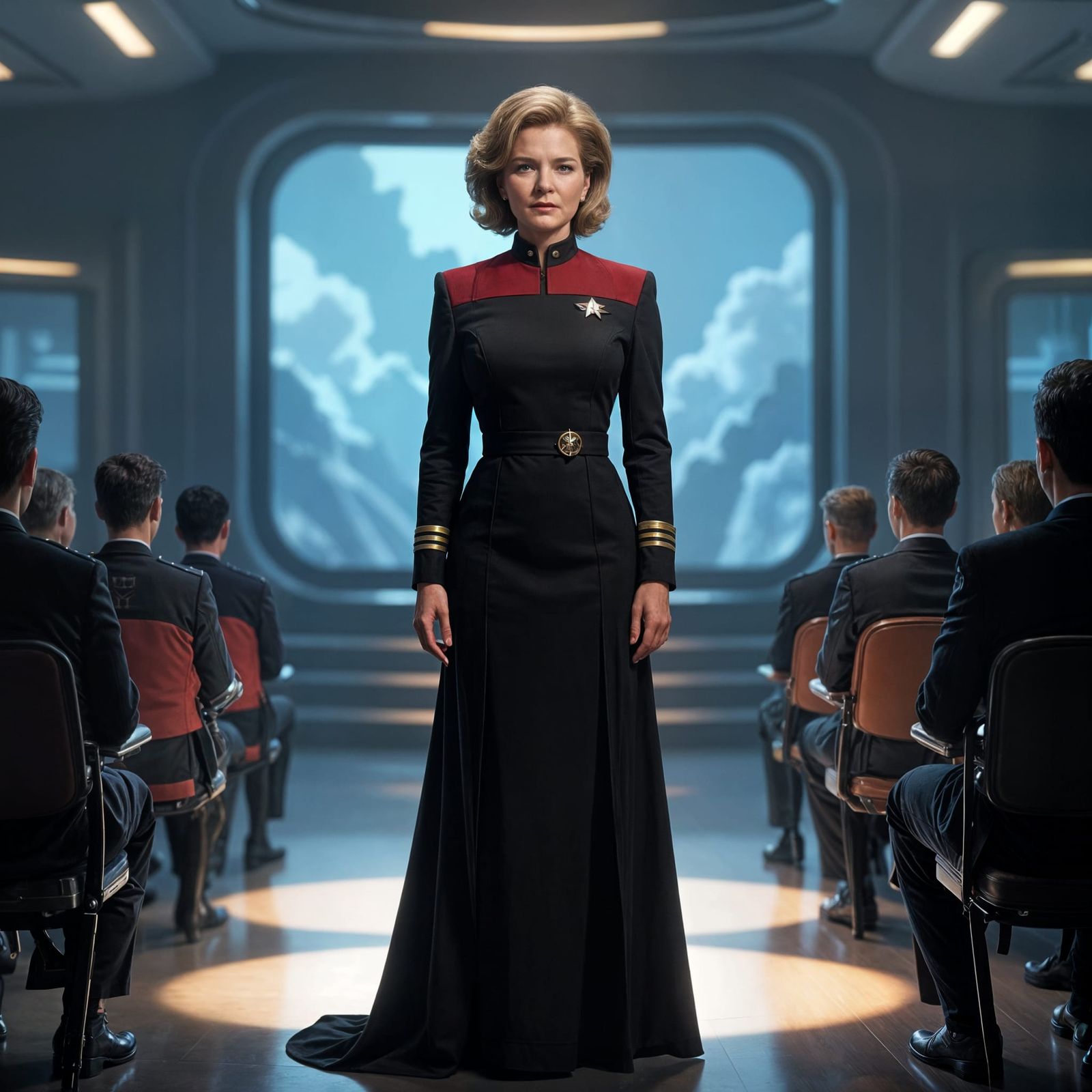 Captain Janeway Lectures Starfleet Academy in Digital Painti...