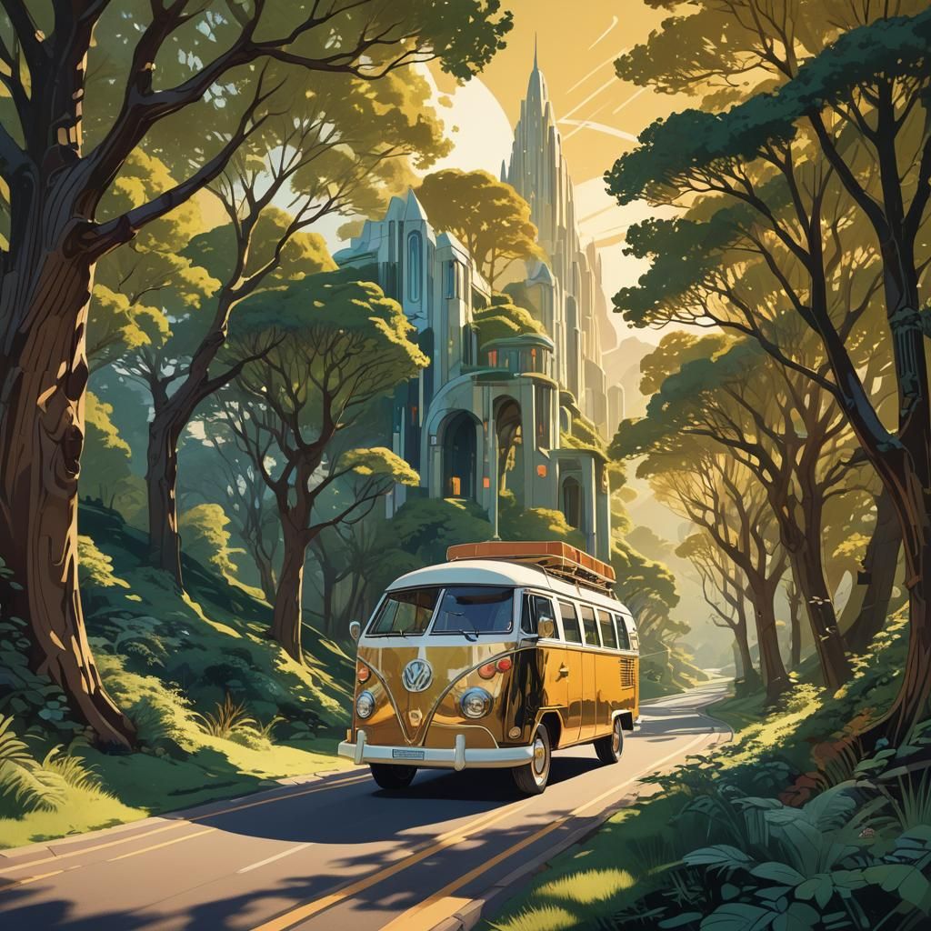 Glamorous Art Deco Campervan Embarks on a Futuristic Journey