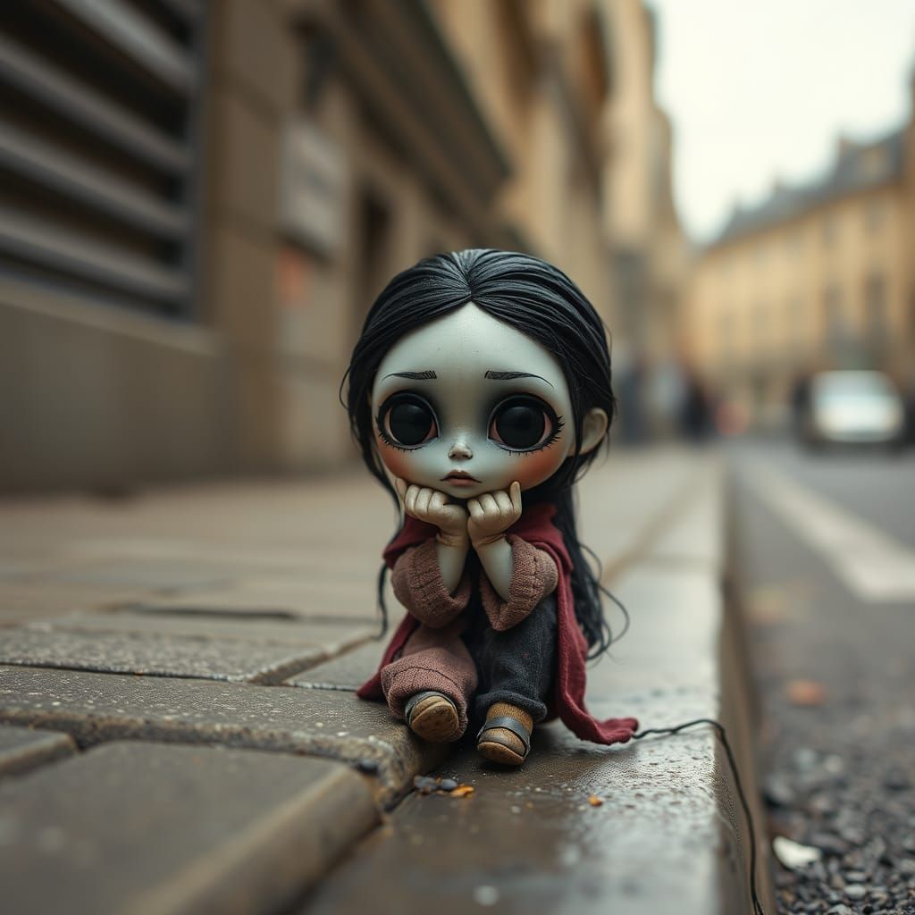 Chibi Parisian Gutter Girl in Rags
