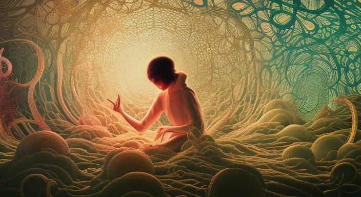 Ethereal Poets in a Glass Galaxy Forest