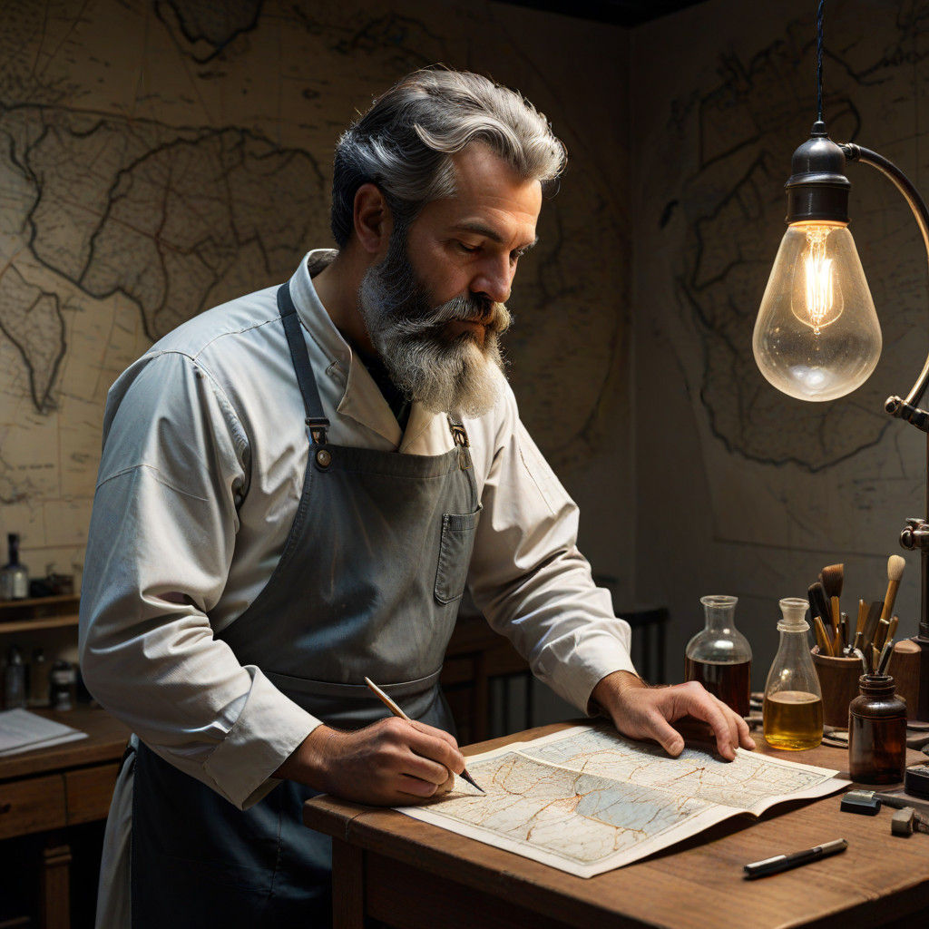 Elderly Scientist on the Brink of a Breakthrough