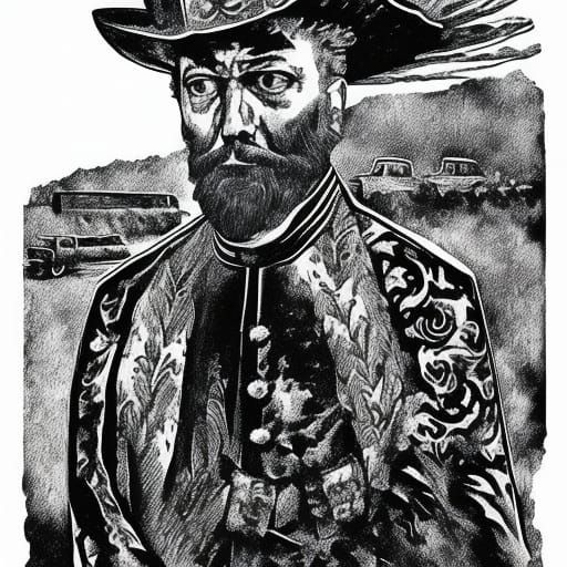 Ink Drawing of a Fiery Brandakhlyst