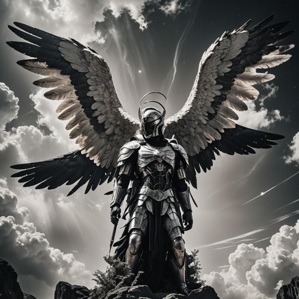 Angel of Cosmic Proportions in Cinematic Film Still