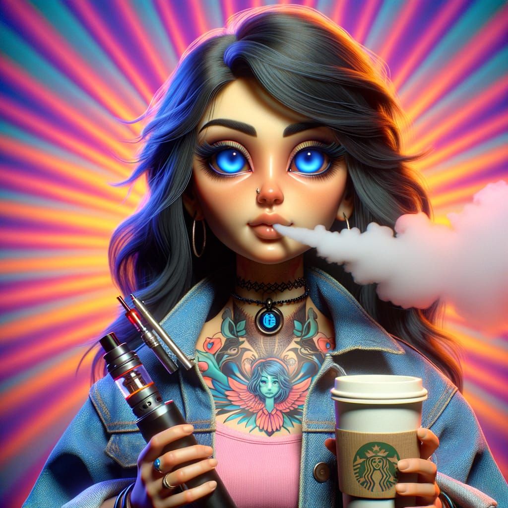 Hyper-Realistic Collectible Doll with Blue Eyes and Stylized...