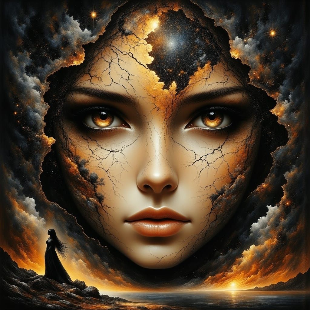 Celestial Fortune Teller in Dark Fantasy Concept Art