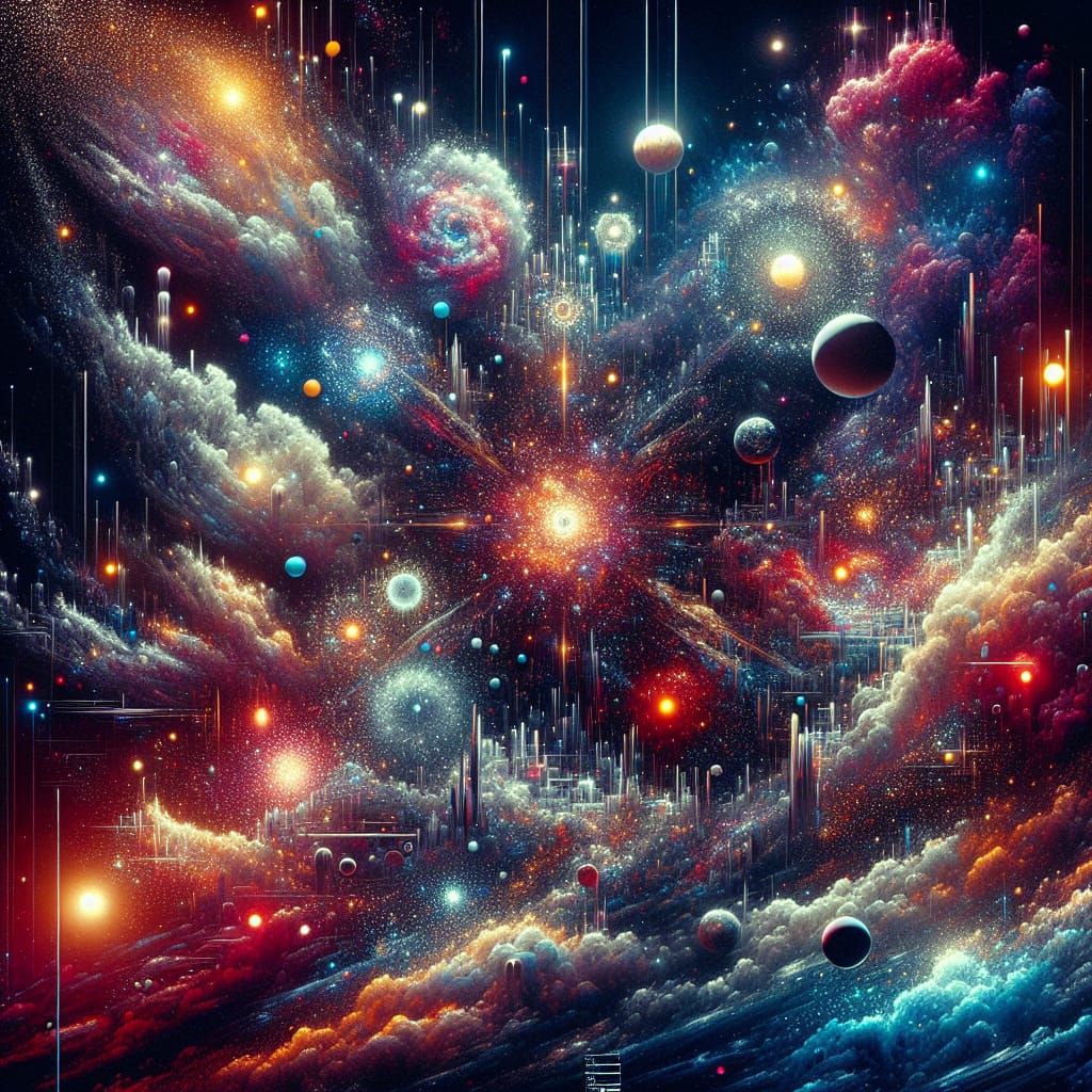 Synthwave Space Odyssey Album Cover: Coalescence