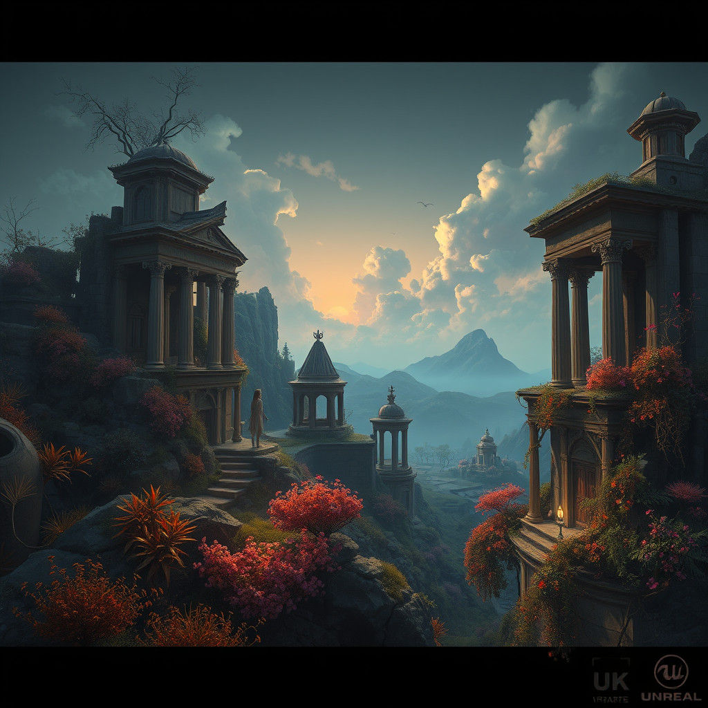 Dreamlike World Unfolds in Vibrant, Muted Hues