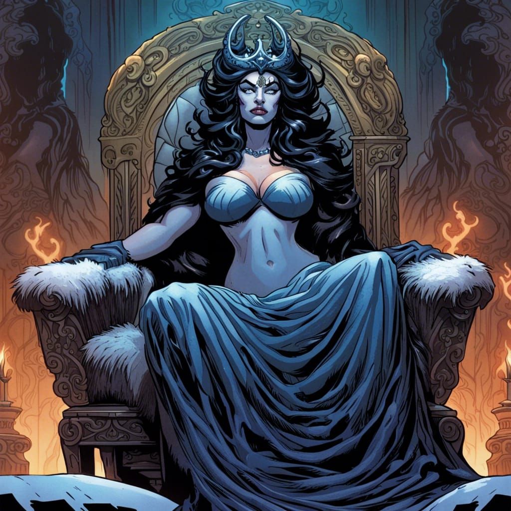 Regal Goddess Hades in Opulent Furs