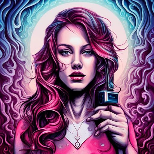 Vibrant Retro Princess in Dazzling Graffiti Style