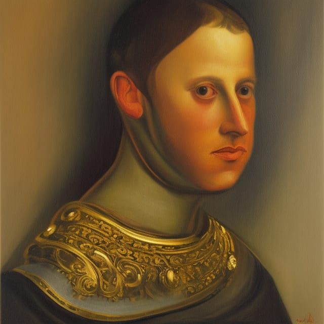 Historical Figure in Oil Painting