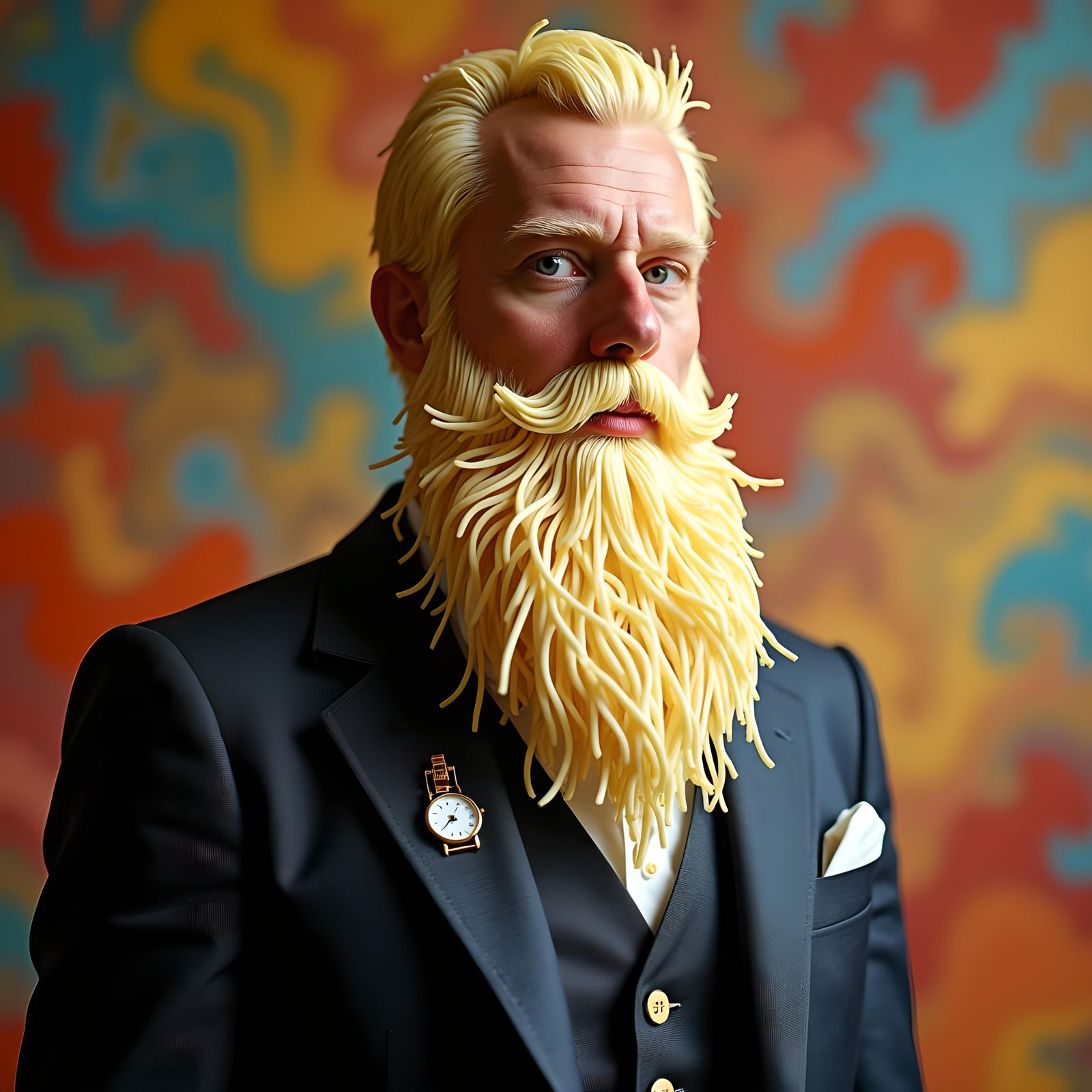 Hyperrealistic Masterpiece of a Gentleman with a Whimsical C...