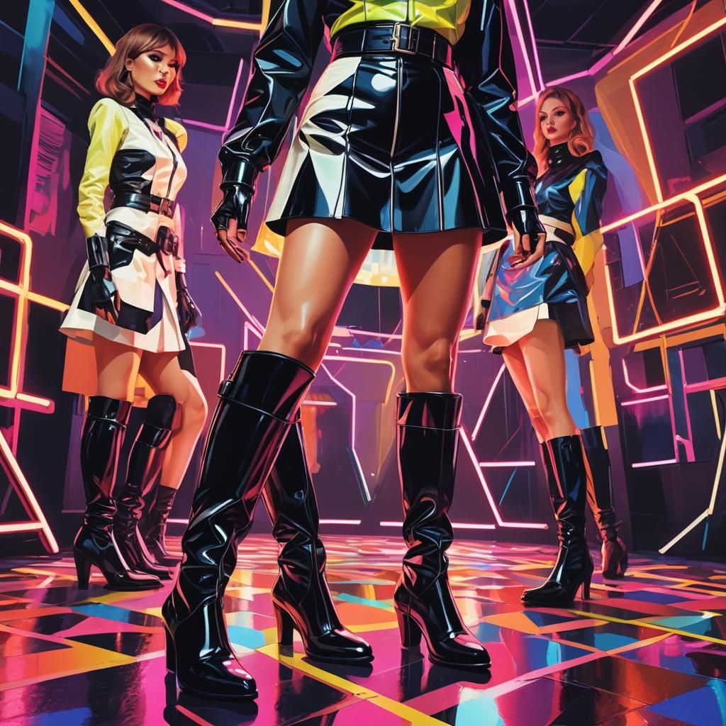 Strict AI Girlfriends in Neon Pop Art