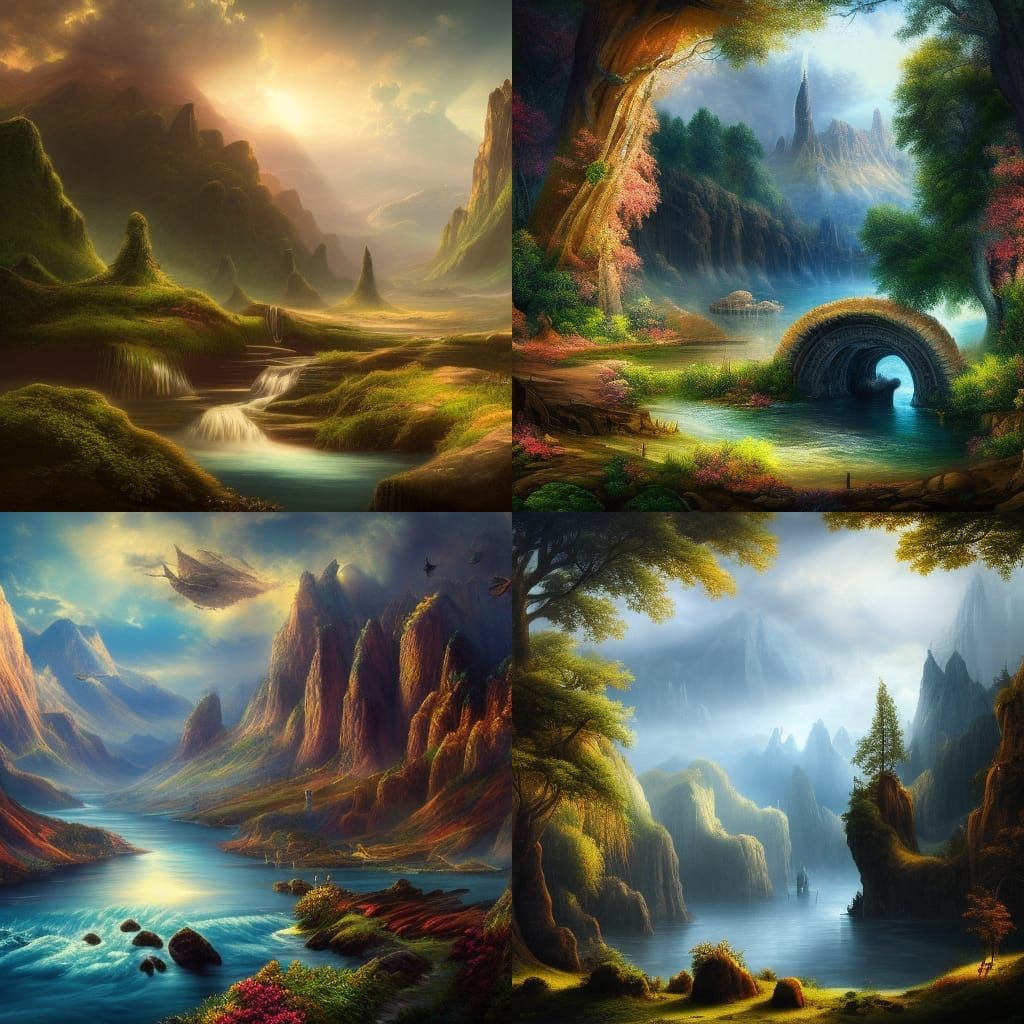 Epic Digital Landscapes in Vibrant Colors