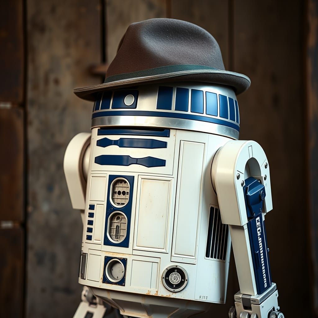 R2D2 in Bowler Hat: Vintage Portrait