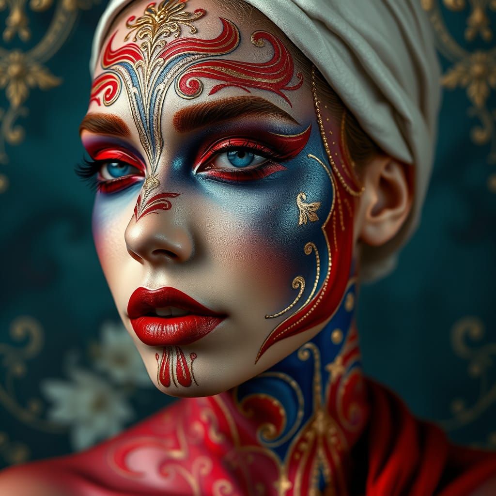 Breathtaking Aurorapunk Portrait in Rich, Hyperrealistic Col...
