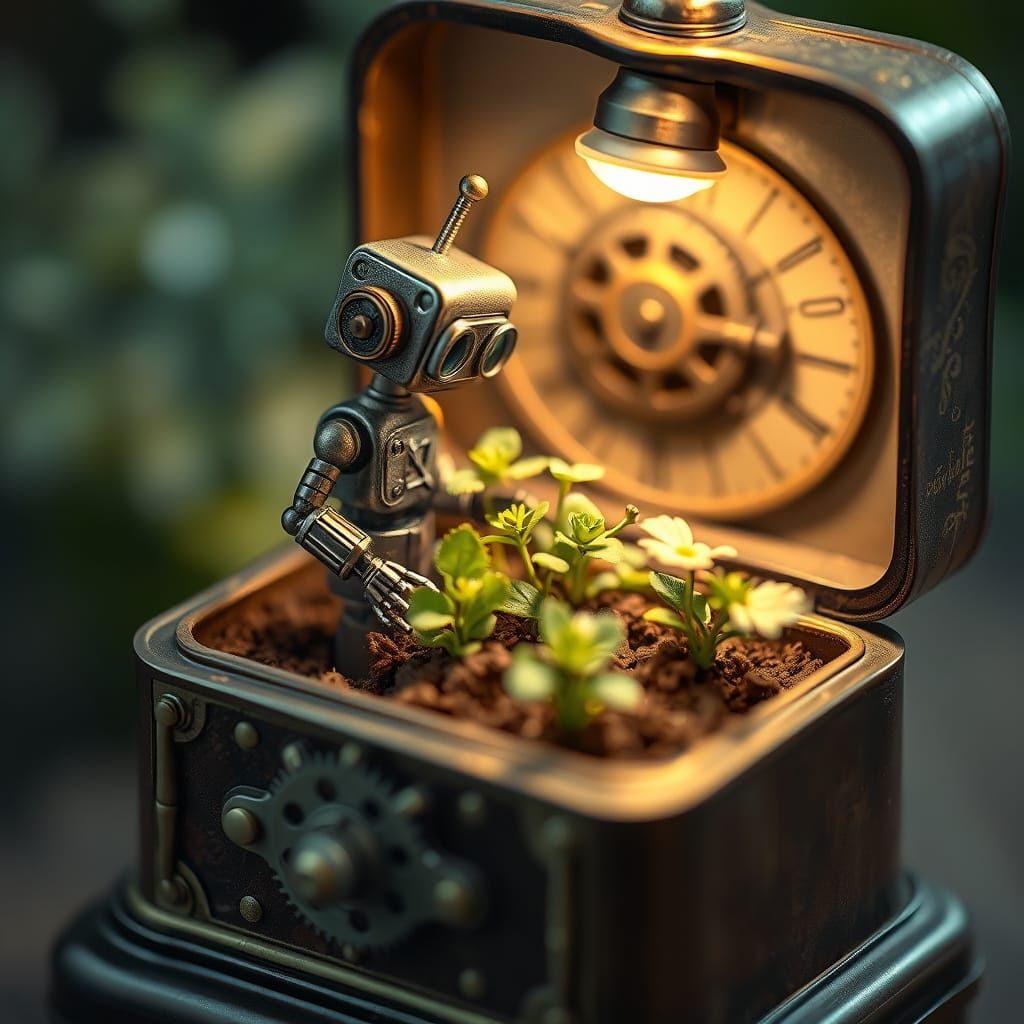 A tiny robot gardener